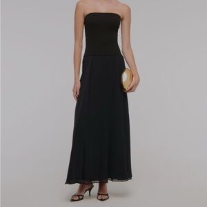 Abercrombie & Fitch Black Strapless Drop Waist Maxi Dress. New with tags!